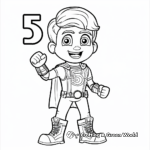 Number 5 Superhero Themed Coloring Pages 2