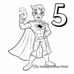 Number 5 Superhero Themed Coloring Pages 4