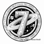 Number 7 Galactic Space Coloring Pages 1