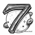 Number 7 Galactic Space Coloring Pages 2