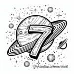 Number 7 Galactic Space Coloring Pages 3