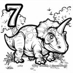 Number 7 in the World of Dinosaurs Coloring Pages 1