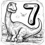 Number 7 in the World of Dinosaurs Coloring Pages 2