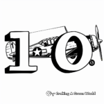Numbers 1-10 In The Sky: Airplane-Themed Coloring Pages 1