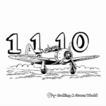 Numbers 1-10 In The Sky: Airplane-Themed Coloring Pages 2