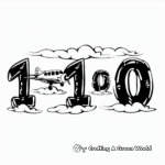 Numbers 1-10 In The Sky: Airplane-Themed Coloring Pages 3