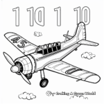 Numbers 1-10 In The Sky: Airplane-Themed Coloring Pages 4