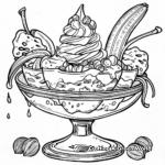 Nutty Banana Split Sundae Coloring Pages 1