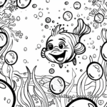 Ocean Scene with Bubbles Coloring Pages 2
