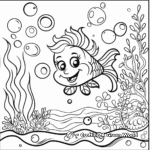 Ocean Scene with Bubbles Coloring Pages 3