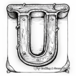Old English Style Letter U Coloring Pages 2