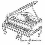 Old-Fashioned Harpsichord Piano Coloring Pages 1