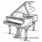 Old-Fashioned Harpsichord Piano Coloring Pages 2