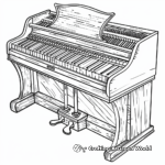 Old-Fashioned Harpsichord Piano Coloring Pages 3