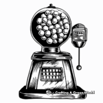 Old-School Diner Gumball Machine Coloring Pages 1