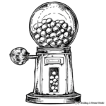 Old-School Diner Gumball Machine Coloring Pages 4