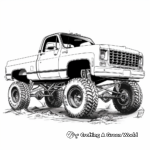 Old School Lifted Chevy Truck Coloring Pages 1