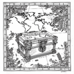Old World Map and Treasure Chest Coloring Pages 2