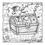 Old World Map and Treasure Chest Coloring Pages 3
