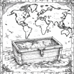 Old World Map and Treasure Chest Coloring Pages 4