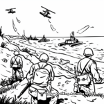 Omaha Beach D-Day Scene Coloring Pages 1