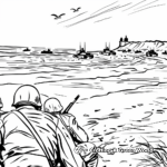 Omaha Beach D-Day Scene Coloring Pages 4