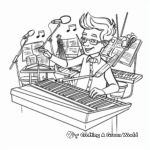 Orchestra-Conductor Keyboard Coloring Pages 2