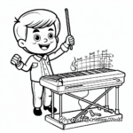 Orchestra-Conductor Keyboard Coloring Pages 4