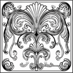 Ornate Art Nouveau Coloring Pages for Adults 1