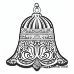 Ornate Christmas Bell Coloring Pages 1