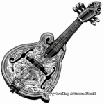 Ornate Mandolin Coloring Pages 1
