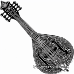 Ornate Mandolin Coloring Pages 2