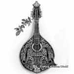 Ornate Mandolin Coloring Pages 3