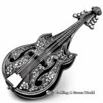 Ornate Mandolin Coloring Pages 4