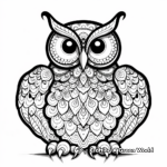 Ornate Psychedelic Owl Coloring Pages 1