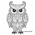 Ornate Psychedelic Owl Coloring Pages 2