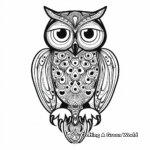 Ornate Psychedelic Owl Coloring Pages 3
