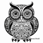 Ornate Psychedelic Owl Coloring Pages 4