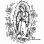 Our Lady of Guadalupe with Roses Coloring Pages 1