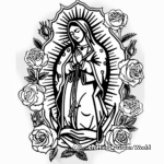 Our Lady of Guadalupe with Roses Coloring Pages 2