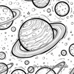 Outer Space Bubble Planets Coloring Pages 3