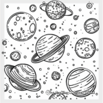 Outer Space Bubble Planets Coloring Pages 4