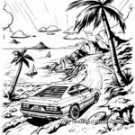 OutRun Coastline Scenery Coloring Pages 1
