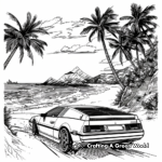 OutRun Coastline Scenery Coloring Pages 3