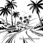 OutRun Coastline Scenery Coloring Pages 4