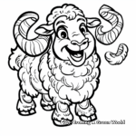 Ovis Ram Coloring Pages for Education Purposes 3