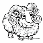 Ovis Ram Coloring Pages for Education Purposes 4