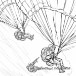 Paratroopers Descending on D-Day Coloring Pages 2