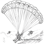 Paratroopers Descending on D-Day Coloring Pages 4