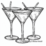 Party in Style: Martini Glasses Coloring Pages 1